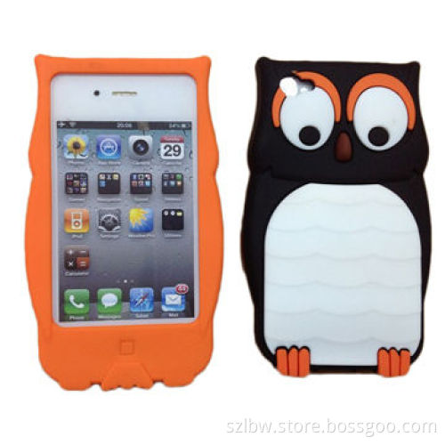 Owl Design Silicone Mobile Phone Cases for iPhone 4/4S, 5G, Non-toxic and Eco-friendly Material